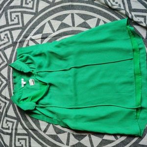 Kelly Green Sleeveless Blouse, Size L